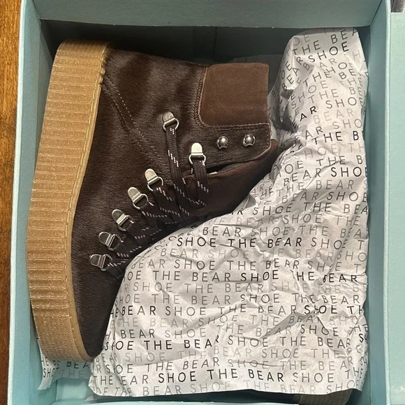 CHIC BROWN AGDA BOOT SUEDE - BROWN PONY SZ 6 - Picture 7 of 9